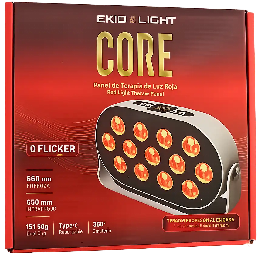 Detalle de caja exterior de lámpara de luz roja de ekio light core 