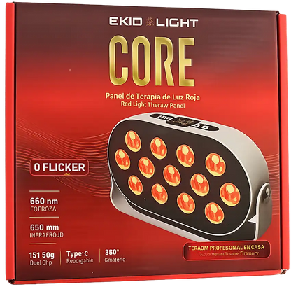 Detalle de caja exterior de lámpara de luz roja de ekio light core 