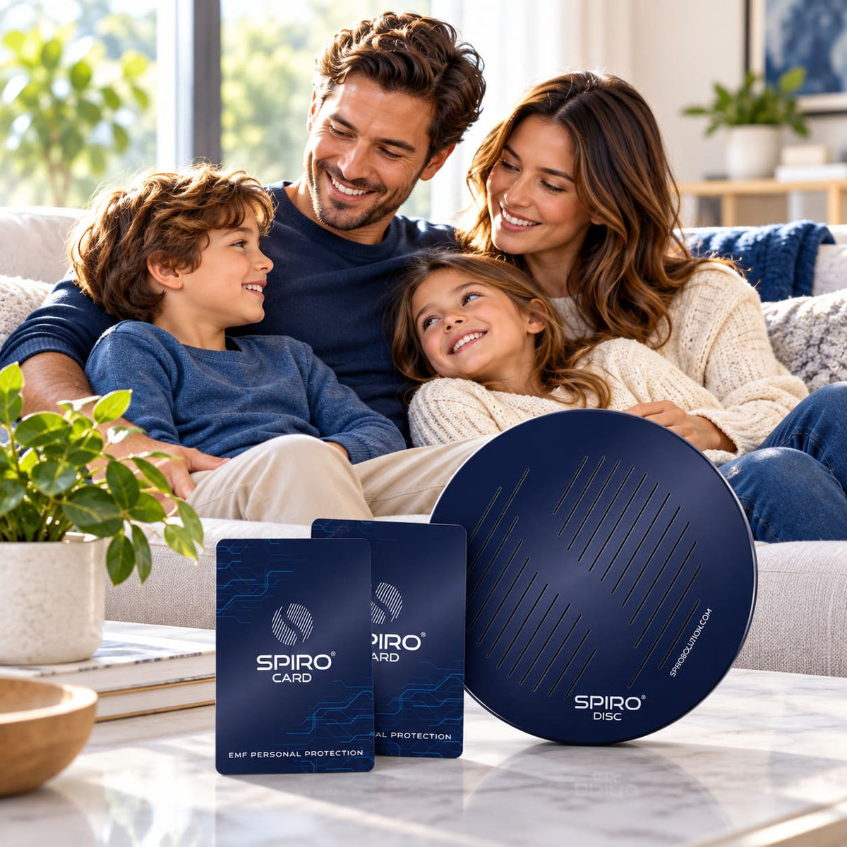 Imagen de familia que está protegida por el pack familia de Spiro
